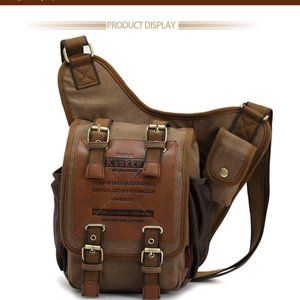 NWT Kaukko FH03 Retro Style Canvas Crossbody Bag.